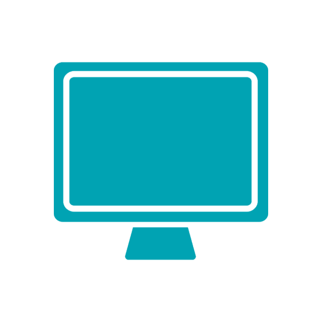 Computer screen in teal icon